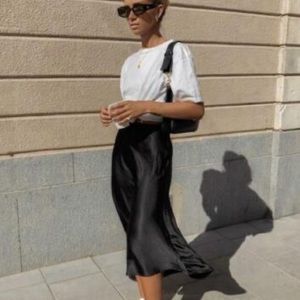 Aritzia Babaton Satin Midi Skirt